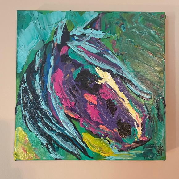 12x12 Horse Mixed Media on Canvas